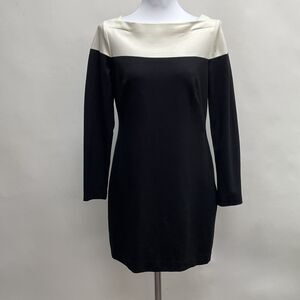 Trina Turk Women's Dress Size 8 Black Ivory Long Sleeve